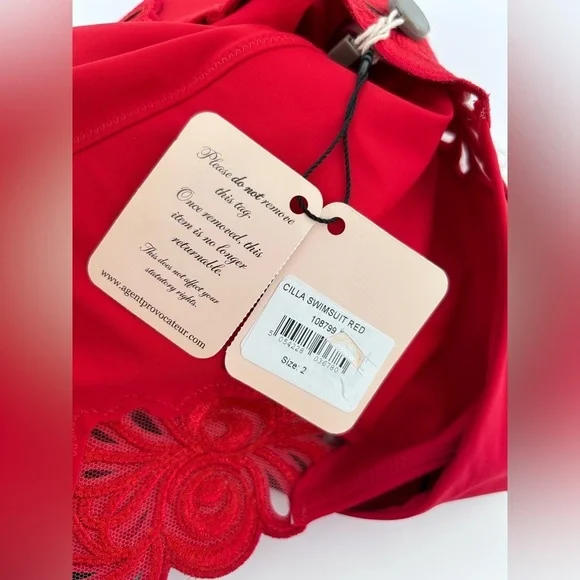 NWT Agent Provocateur Cilla Red Swimsuit Ibiza Size AP 2 US 4 Small - Picture 11 of 15